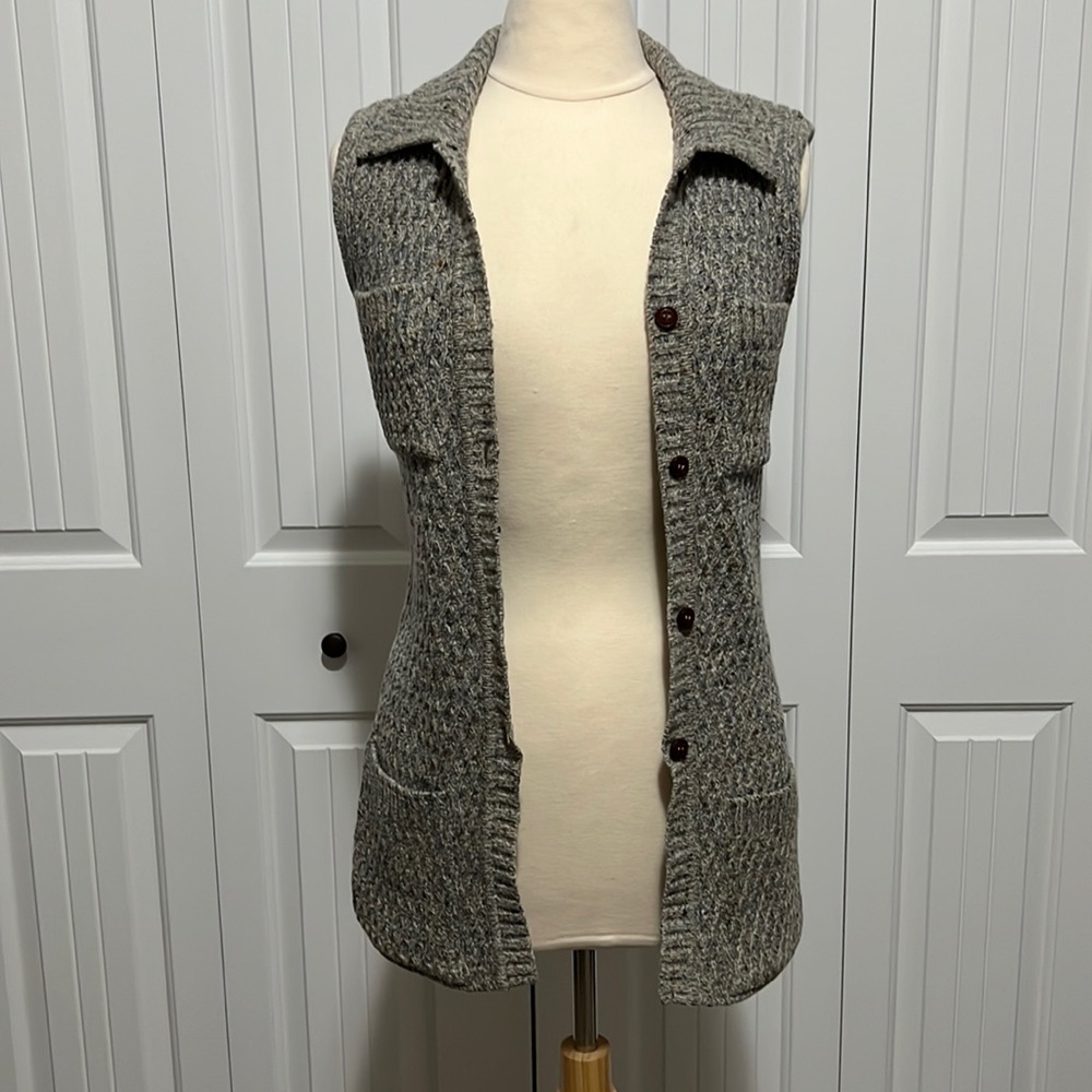 Vintage Hermes Cashmere button Up vest